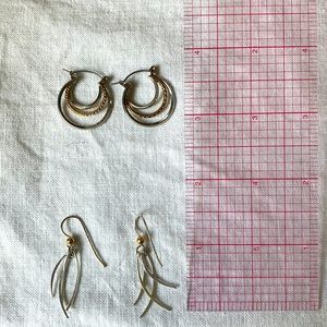 Sterling silver hoops and drop earrings